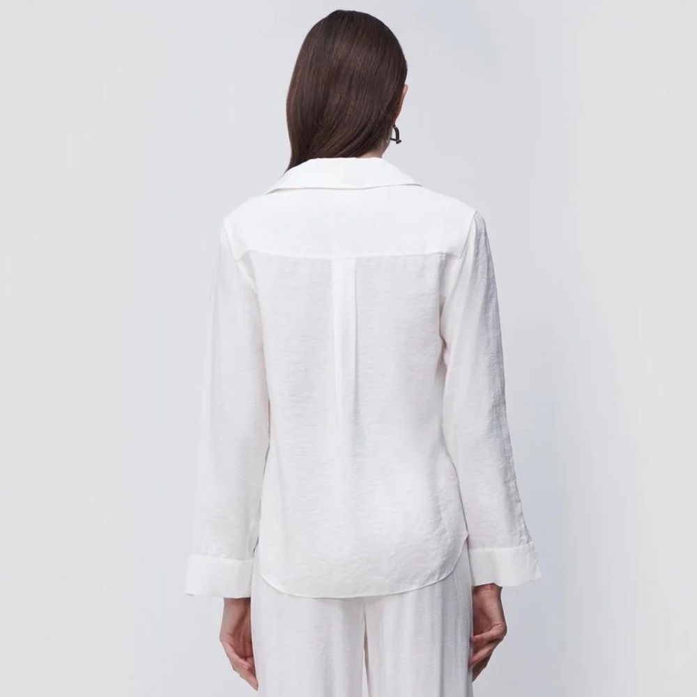 Jonathan Simkhai Stormy Beaded Ivory V-Neck Collar Long Sleeve Coverup Top NWT M - Picture 5 of 12